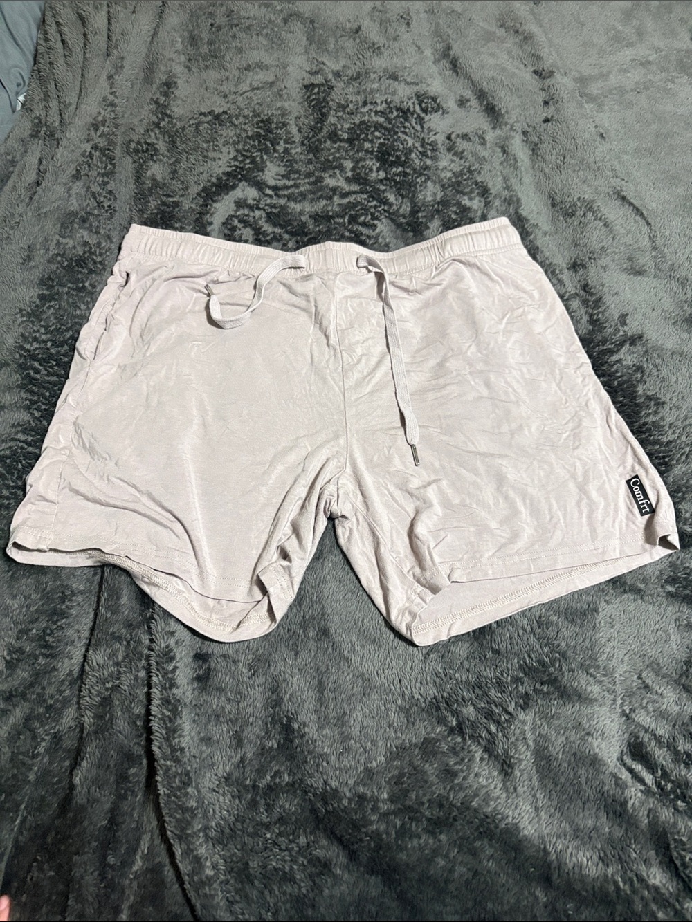 Men's Athletic Drawstring Shorts — Light Beige
